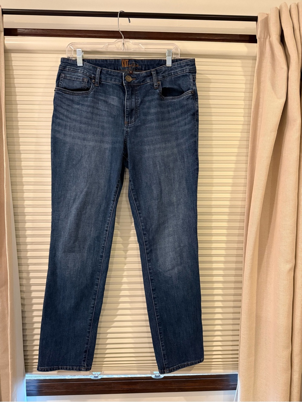Kut From The Kloth Women's Straight Leg Jeans in Dark Blue Wash